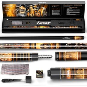 IgnatGames 2-Pieces Pool Cue Stick - 58" Premium Canadian Maple Billiard Pool Sticks for Adults with New AirStrike® Shaft and Premium Case + Billiard Accessories 2in1 Pocket Chalker & Tip Shaper in Kuwait