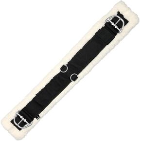 English Girths for Horses, Padded with Fleece, Breathable Back Cinch for Western Saddle with Stainless Steel Buckles, Anti-Slip Nylon Webbing Pony Horse Girth Choice 28" to 34"