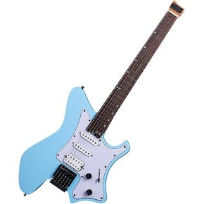 EART GW2P-SE Headless Electric Guitar, Solid Electric Guitar,Carbon-Roasted Hard Maple Neck Fully Adjustable Bridge, Satin Finish