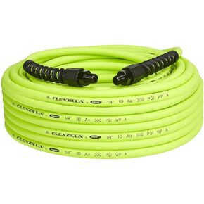 Flexzilla Pro Air Hose, 1/4 in. x 100 ft., Heavy Duty, Lightweight, Hybrid, ZillaGreen - HFZP14100YW2