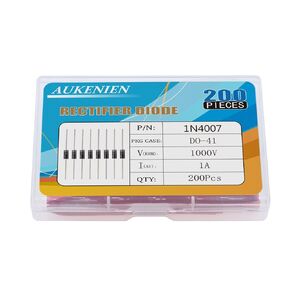 AUKENIEN 1N4007 Diodes 1A 1000V IN4007 Rectifier Diode 1 Amp 1000 Volt DO-41 Electronic Silicon Axial 4007 Diodo (Pack of 200)