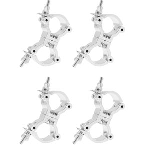 O Truss Clamp,TTZEZE Silver Stage Lights Clamp,Aluminum Alloy Heavy Duty Truss Light Clamps,Perfectly Fit OD 24-26mm/0.94-1.02''of Tube/Pipe,Truss for Stage Lighting Projector Par Lights,4 PCS
