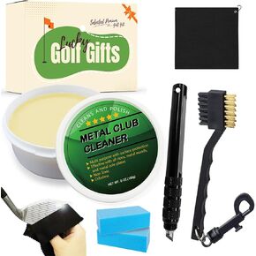 Golf Iron Polishing Kit Club Cleaner Polish Cleaning Solution Golf Club Care Set Golf Brush Cleaner Sponge Value Pack