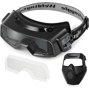 CREWORKS True Color Auto Darkening Welding Goggles, Welding Glasses with 4/5-9/9-13 Shade Range, Welder Mask Helmet with 2 Arc Sensors for TIG MIG Plasma Arc Welding Cutting Grinding More