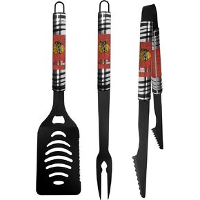 Siskiyou Sports NHL Chicago Blackhawks 3 pc Black Tailgater BBQ Set, One Size