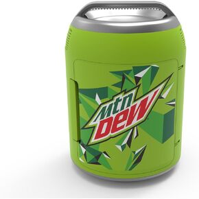 CURTIS MIS604MD Mountain Dew Branded Shaped 6 can Mini Personal Fridge Cooler-W L: 10.20" X H: 14.53 (Green)