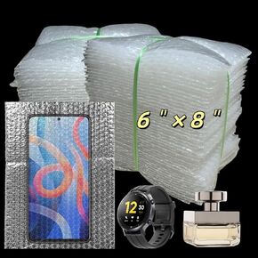 50Pcs Clear Bubble Out Bags, 6"×8" Bubble Pouches Wrap Bag, Double Walled Bubble Cushioning Bags for Moving and Storage, Shipping and Packing Supplies for Dishes Glasses Plates
