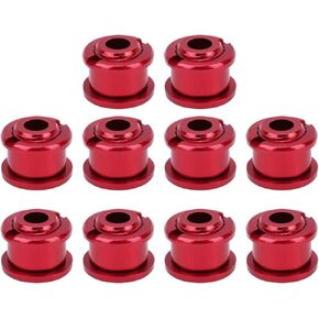 Pwshymi 10 Pack 4.9mm Aluminum Alloy Bicycle Chainring Bolts for Mountain Bike, Single Speed, Single Chainwheel, Colorful Screws (Red)
