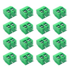 50PCS 2Pin 3.5mm PCB Mount Screw Terminal Block Connector, Terminals 300V 10A for 24-18AWG Cable