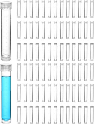 Qwork 10ml Lab البلاستيك التجميد أنابيب الاختبار الحاوية قارورة ستم الحاوية ، 100 PCS حاويات بلاستيكية زجاجات فارغة للبحث العلمي والتعليم in Saudi Arabia