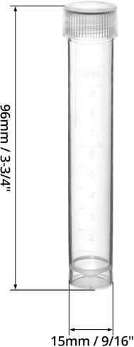 Qwork 10ml Lab البلاستيك التجميد أنابيب الاختبار الحاوية قارورة ستم الحاوية ، 100 PCS حاويات بلاستيكية زجاجات فارغة للبحث العلمي والتعليم in Saudi Arabia