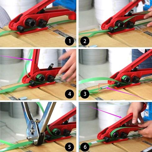 Packaging Banding Strapping Kit, Heavy Duty 4 in 1 Pallet Strapping Kit Poly Strapping Tensioner Tool Manual Banding Sealer Tool Set for 0.47-0.75in Width PP/PET Plastic Strap in Saudi Arabia
