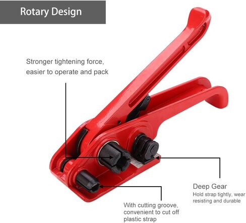 Packaging Banding Strapping Kit, Heavy Duty 4 in 1 Pallet Strapping Kit Poly Strapping Tensioner Tool Manual Banding Sealer Tool Set for 0.47-0.75in Width PP/PET Plastic Strap in Saudi Arabia