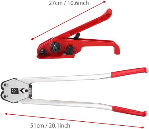 Packaging Banding Strapping Kit, Heavy Duty 4 in 1 Pallet Strapping Kit Poly Strapping Tensioner Tool Manual Banding Sealer Tool Set for 0.47-0.75in Width PP/PET Plastic Strap in Saudi Arabia