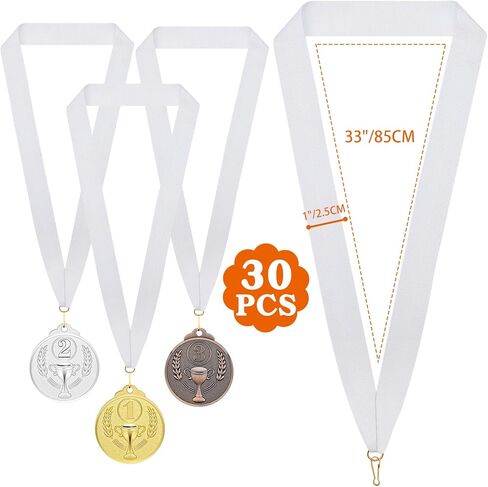شرائط الميدالية 30 قطعة جائزة الشريط الرقبة ، حبل ميداليات مخطط شرائط المشاركة مع مقاطع SNAP للمسابقات جوائز الطالب في حفلات الاجتماع الرياضية in Kuwait