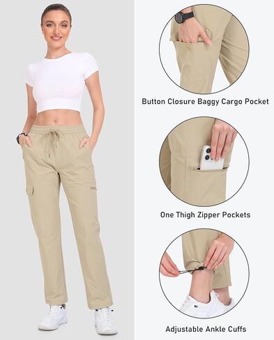 سروال المشي لمسافات طويلة للبضائع للنساء مع الجيوب الرياضية للنساء للنساء in Kuwait