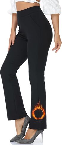 Agenlulu Fleece Lined Dress Pants for Women with Pockets Thermal High Waist Stretchy Yoga Work Pants for Cold Weather in Saudi Arabia