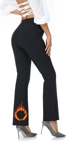 Agenlulu Fleece Lined Dress Pants for Women with Pockets Thermal High Waist Stretchy Yoga Work Pants for Cold Weather in Saudi Arabia