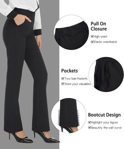 Agenlulu Fleece Lined Dress Pants for Women with Pockets Thermal High Waist Stretchy Yoga Work Pants for Cold Weather in Saudi Arabia