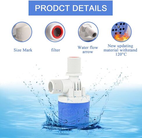 صمام التحكم في مستوى المياه التلقائي ، صمام تعويم المياه المصغرة ، وحدة تحكم مستوى المياه التلقائي بالكامل لخزان المياه ، ملء تلقائي صمام تعويم الماء للتجمع/برج الماء (1/2 "كمية المياه العلوية) in Kuwait