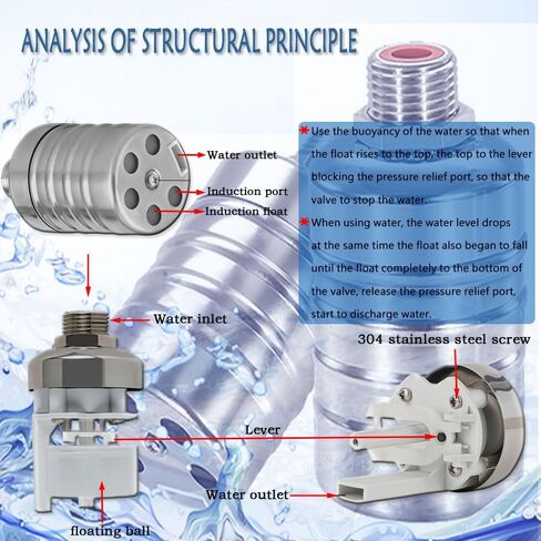 صمام تعويم، صمام تعويم مياه 1/2 بوصة إلى 3/4 بوصة، صمام تعويم أوتوماتيكي بالكامل للتحكم في مستوى المياه من الفولاذ المقاوم للصدأ 304 مع موصل خيط NPT، وحدة تحكم أوتوماتيكية في مستوى المياه لخزان المياه والماشية. in Kuwait