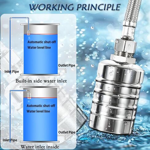 صمام تعويم، صمام تعويم مياه 1/2 بوصة إلى 3/4 بوصة، صمام تعويم أوتوماتيكي بالكامل للتحكم في مستوى المياه من الفولاذ المقاوم للصدأ 304 مع موصل خيط NPT، وحدة تحكم أوتوماتيكية في مستوى المياه لخزان المياه والماشية. in Kuwait