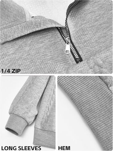 Mens Quarter Zip Pullover Quilted Sweatshirt Knit Long Sleeve Mock Neck Sweater Polo Shirt in Saudi Arabia