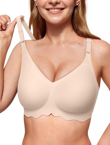 Vertvie Bras for Women - Wireless Bras with Support Seamless No Underwire Push Up Bras Full Coverage Comfortable Everyday Bra in Kuwait
