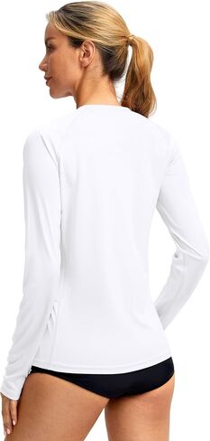 Viodia Rash Guard للنساء UPF 50+ SPF UV قمصان طويلة الأكمام للحماية من الشمس Dri Fit المشي لمسافات طويلة قميص السباحة مع جيوب in Kuwait