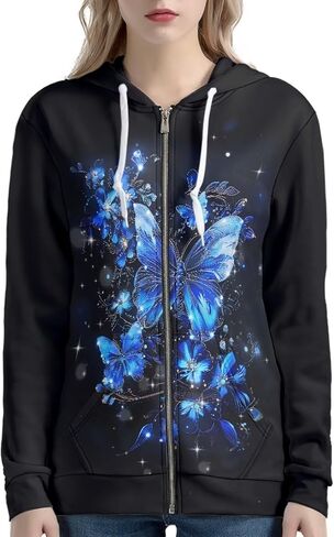 Zip Up Hoodie Women Switshirsed sweatshirt ، وذرات كراتية Cardigan السببية مع جيوب in Kuwait