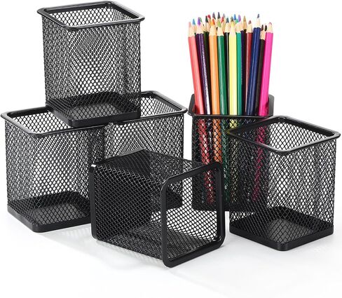 6 Sets Pegboard Cups with Hooks Pegboard Pen Holders Square Pegboard Bins Metal Pencil Holder Cup for Pegboard Black Peg Board Organizer Accessories for Office Craft Room Garage Tool in Saudi Arabia