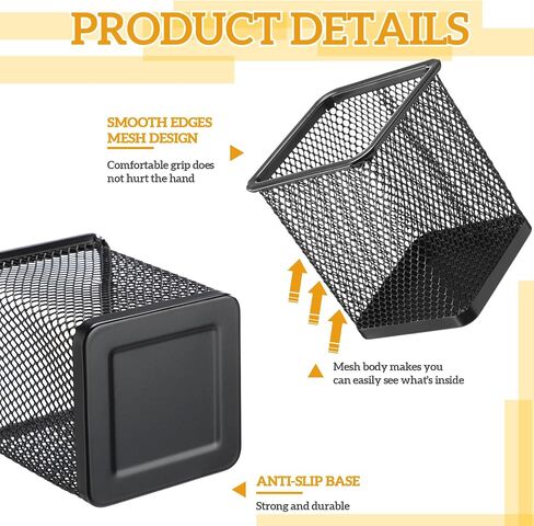 6 Sets Pegboard Cups with Hooks Pegboard Pen Holders Square Pegboard Bins Metal Pencil Holder Cup for Pegboard Black Peg Board Organizer Accessories for Office Craft Room Garage Tool in Saudi Arabia
