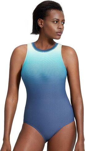 SYROKAN Women's Athletic One Piece Swimsuit High Neck Back Zip Bathing Suits Swimwear in Saudi Arabia