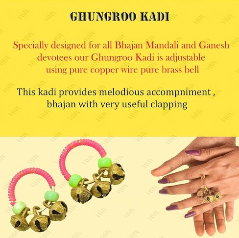 VAMA FASHIONS Traditional Brass Ghungroo Clapping Anguthi Finger Ring for God Godess Bhajan Kirtan Aarti and Pooja in Saudi Arabia
