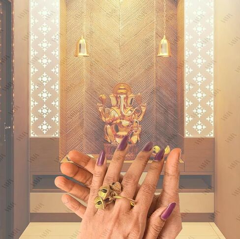 VAMA FASHIONS Traditional Brass Ghungroo Clapping Anguthi Finger Ring for God Godess Bhajan Kirtan Aarti and Pooja in Saudi Arabia