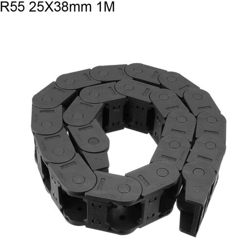 Uxcell حامل كابل سلسلة السحب نوع مفتوح مع موصلات نهاية R55 25X38mm 1 متر بلاستيك لآلات التوجيه باستخدام الحاسب الآلي الكهربائية in Saudi Arabia