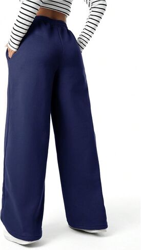 Girl's Baggy Pants Elastic High Waist Wide Leg Sweatpants Casual Joggers Long Pants Trousers Trendy in Saudi Arabia