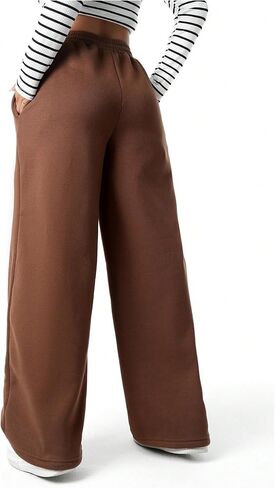 Girl's Baggy Pants Elastic High Waist Wide Leg Sweatpants Casual Joggers Long Pants Trousers Trendy in Saudi Arabia