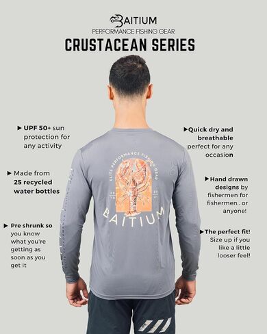 Fishing Shirts for Men, Mens Fishing Shirts Long Sleeve, UPF 50 Quick Dry, Rash Gaurd, Fishing Clothes for Men, Fishing Gear in Kuwait