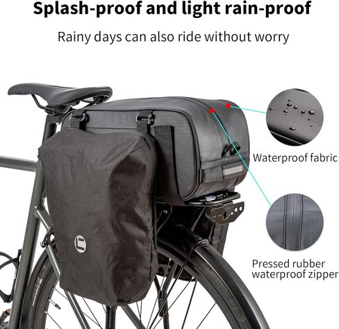 Bike Trunk Bag Bicycle 26L Storage Pannier Saddle Bag 3-in-1 Multifuction Rear Bike Cargo Rack Bags with Reflective Strips Waterproof Travel Accessories Expandable Luggage Trunk Bag For Cycling in Saudi Arabia