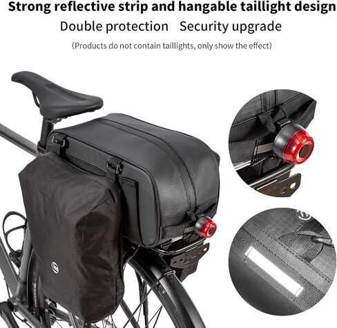 Bike Trunk Bag Bicycle 26L Storage Pannier Saddle Bag 3-in-1 Multifuction Rear Bike Cargo Rack Bags with Reflective Strips Waterproof Travel Accessories Expandable Luggage Trunk Bag For Cycling in Saudi Arabia