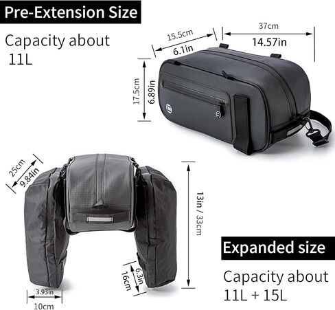 Bike Trunk Bag Bicycle 26L Storage Pannier Saddle Bag 3-in-1 Multifuction Rear Bike Cargo Rack Bags with Reflective Strips Waterproof Travel Accessories Expandable Luggage Trunk Bag For Cycling in Saudi Arabia