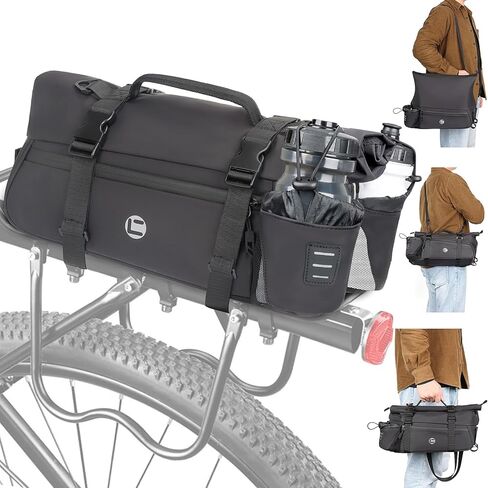 Bike Trunk Bag Bicycle 26L Storage Pannier Saddle Bag 3-in-1 Multifuction Rear Bike Cargo Rack Bags with Reflective Strips Waterproof Travel Accessories Expandable Luggage Trunk Bag For Cycling in Saudi Arabia