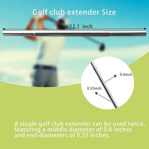 Extender Golf Club - 0.60 بوصة موسعات نادي الجولف من الفولاذ المقاوم للصدأ لإطالة DIY ، قابلة لإعادة الاستخدام مرتين لكل قطعة ، حزمة 6 in Kuwait