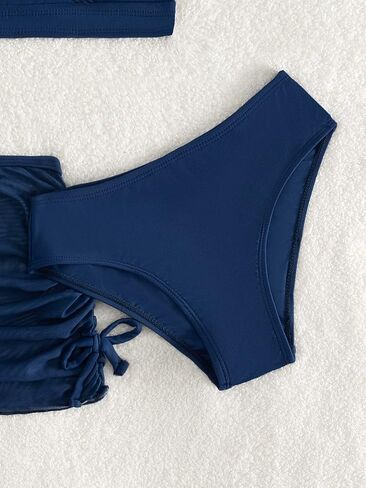 SHENHE Girl's 3 Piece Cute High Waisted Spaghetti Strap Swimsuit Bikini Sets with Beach Skirt in Saudi Arabia