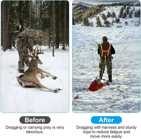 Deer Drag Sled Tear-Resistant Deer Sled Game Hauler for Hunting with Deer Drag Harness and Handle, Save Effort Deer Dragging Sled Deer Hunting Gear Hunting Accessories for Men Gifts in Saudi Arabia