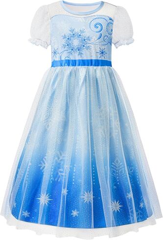 LQSZ Girls Nightgown Princess Dress Puff Sleeve Toddler Pajama Gown Unicorn Casual Princess Nightgown for Toddlers 4 5T in Saudi Arabia