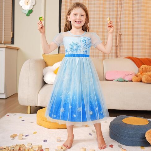 LQSZ Girls Nightgown Princess Dress Puff Sleeve Toddler Pajama Gown Unicorn Casual Princess Nightgown for Toddlers 4 5T in Saudi Arabia