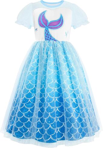 LQSZ Girls Nightgown Princess Dress Puff Sleeve Toddler Pajama Gown Unicorn Casual Princess Nightgown for Toddlers 4 5T in Saudi Arabia