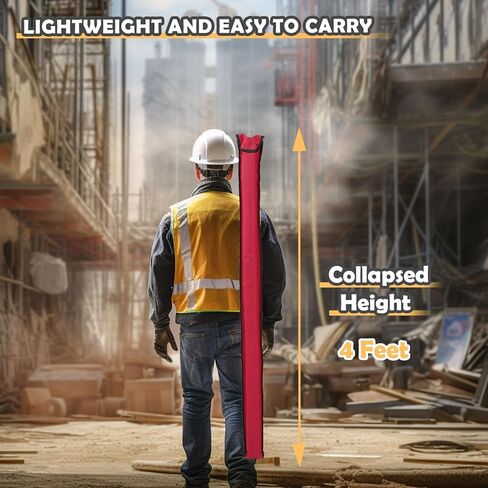 قضيب درجة، 16 قدم/10 أقسام قضيب قياس تلسكوبي، مقياس مزدوج الجوانب 1/10 بوصة عصا قضيب تسوية، قضيب مسح من سبائك الألومنيوم مع مستوى الفقاعات وحقيبة حمل للمنازل والجدران والأرضيات in Kuwait